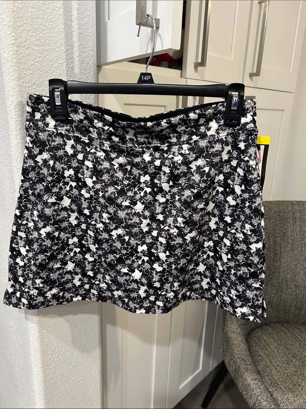 Tranquility by Colorado Clothing Black & White Floral Skort